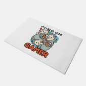 Gesponnen op Gamer - Schattige Cat Gaming Design Deurmat (Schuin)
