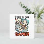 Gesponnen op Gamer - Schattige Cat Gaming Design Feestdagenkaart (Staand voorkant)