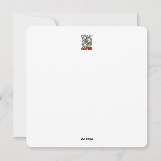 Gesponnen op Gamer - Schattige Cat Gaming Design Feestdagenkaart (Achterkant)