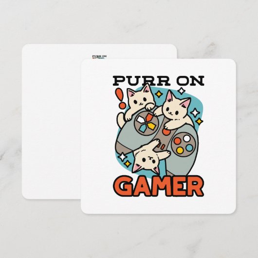 Gesponnen op Gamer - Schattige Cat Gaming Design Feestdagenkaart (Voorkant / Achterkant)