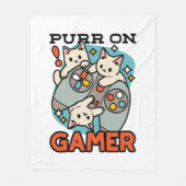 Gesponnen op Gamer - Schattige Cat Gaming Design Fleece Deken (Voorkant)
