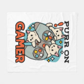 Gesponnen op Gamer - Schattige Cat Gaming Design Fleece Deken (Voorkant (Horizontaal))