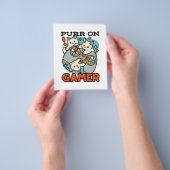 Gesponnen op Gamer - Schattige Cat Gaming Design Flyer (Hand)