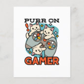 Gesponnen op Gamer - Schattige Cat Gaming Design Flyer (Achterkant)