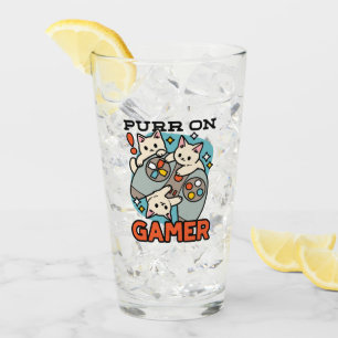 Gesponnen op Gamer - Schattige Cat Gaming Design Glas