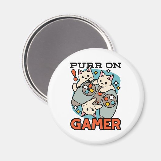 Gesponnen op Gamer - Schattige Cat Gaming Design Magneet (Voorkant / Achterkant)