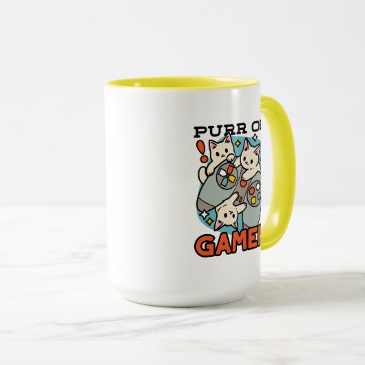 Gesponnen op Gamer - Schattige Cat Gaming Design Mok (Voorkant rechts)