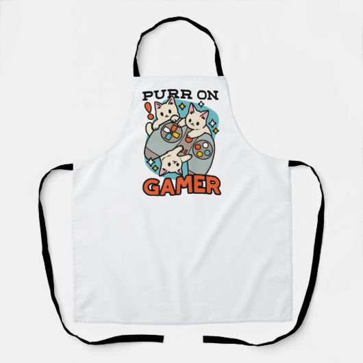 Gesponnen op Gamer - Schattige Cat Gaming Design Schort (Voorkant)