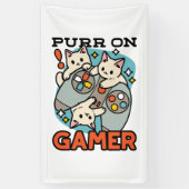 Gesponnen op Gamer - Schattige Cat Gaming Design Spandoek (Verticaal)