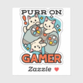 Gesponnen op Gamer - Schattige Cat Gaming Design Sticker (Vel)