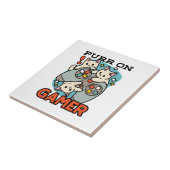 Gesponnen op Gamer - Schattige Cat Gaming Design Tegeltje (Zijkant)