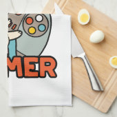 Gesponnen op Gamer - Schattige Cat Gaming Design Theedoek (Quarter Fold)