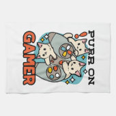 Gesponnen op Gamer - Schattige Cat Gaming Design Theedoek (Horizontaal)