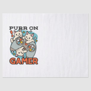 Gesponnen op Gamer - Schattige Cat Gaming Design Tissuepapier