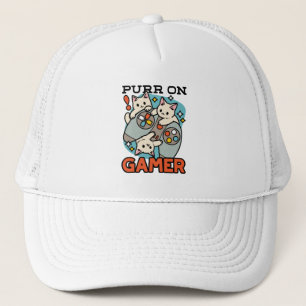 Gesponnen op Gamer - Schattige Cat Gaming Design Trucker Pet