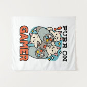 Gesponnen op Gamer - Schattige Cat Gaming Design Wandkleed (Voorkant (horizontaal))