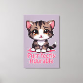 Gesponnen-perfect Schattig Chibi Kawaii Kitten in  Canvas Afdruk (Voorkant)