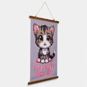Gesponnen-perfect Schattig Chibi Kawaii Kitten in Hangend Wandkleed (Gebogen)