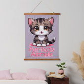 Gesponnen-perfect Schattig Chibi Kawaii Kitten in Hangend Wandkleed (Slaapkamer)