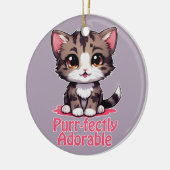 Gesponnen-perfect Schattig Chibi Kawaii Kitten in Keramisch Ornament (Links)