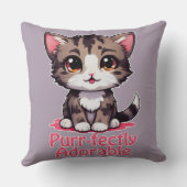 Gesponnen-perfect Schattig Chibi Kawaii Kitten in Kussen (Achterkant)