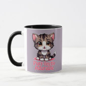 Gesponnen-perfect Schattig Chibi Kawaii Kitten in Mok (Links)