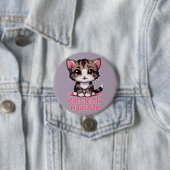 Gesponnen-perfect Schattig Chibi Kawaii Kitten in Ronde Button 7,6 Cm (In situ)