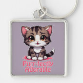 Gesponnen-perfect Schattig Chibi Kawaii Kitten in Sleutelhanger (Voorkant)