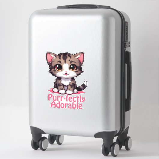 Gesponnen-perfect Schattig Chibi Kawaii Kitten in  Sticker (Koffer)