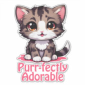 Gesponnen-perfect Schattig Chibi Kawaii Kitten in  Sticker (Voorkant)