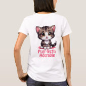 Gesponnen-perfect Schattig Chibi Kawaii Kitten in  T-shirt (Achterkant)