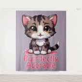 Gesponnen-perfect Schattig Chibi Kawaii Kitten in Wandkleed (Voorkant)