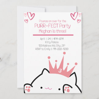 Gesponnen prinses Pink Cat Girl Birthday Kaart