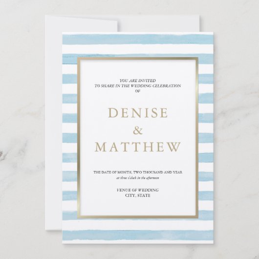 Gesponnen Suiker Aquarel Streep & Gouden Letters   Kaart (Voorkant)