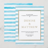 Gesponnen Suiker Aquarel Streep & Gouden Letters   Kaart (Voorkant / Achterkant)