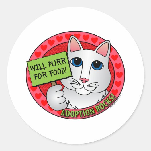 Gesponnen voor voedsel ronde sticker (Voorkant)