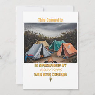 Gesponsord door Duct Tape & Bad Choices – Camping Feestdagenkaart