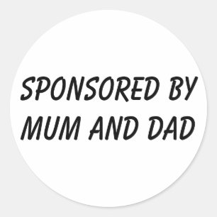 GESPONSORD DOOR MAMA EN PAPA RONDE STICKER