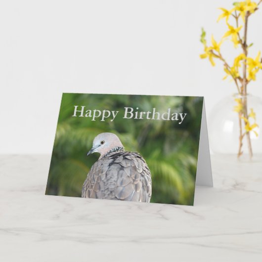 Gespot Dove Verjaardag Kaart (Gele Bloem)