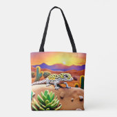 Gespot Gecko Woestijn Zonsondergang Tote Bag (Achterkant)