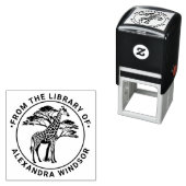 Gespot Giraffe door Tree #2 Bibliotheek Boeknaam Zelfinktende Stempel (In situ)