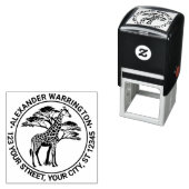 Gespot Giraffe door Tree #2 Naam Adres Zelfinktende Stempel (In situ)