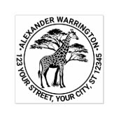 Gespot Giraffe door Tree #2 Naam Adres Zelfinktende Stempel (Design)