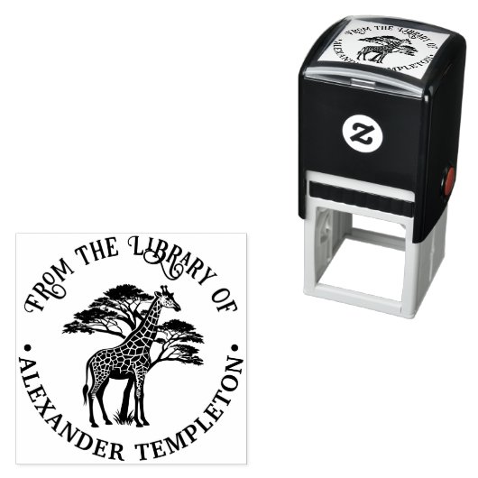 Gespot Giraffe door Tree Library Boeknaam Zelfinktende Stempel (In situ)