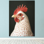 Gespot kippenportret canvas afdruk (Insitu (Houten vloer))