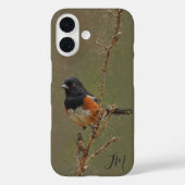 Gespot Towhee Vogel Schilderen Aangepaste Naam Vog Case-Mate iPhone Case (Achterkant)