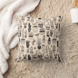 Gespotte Planten Succulents Cacti Cute Pattern Kussen
