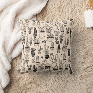 Gespotte Planten Succulents Cacti Cute Pattern Kussen