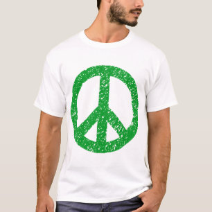 Gespreekt vredesymbool - groen gras t-shirt