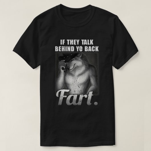 Gesprek achter Yo Back Fart Meme Shirt (Design voorkant)